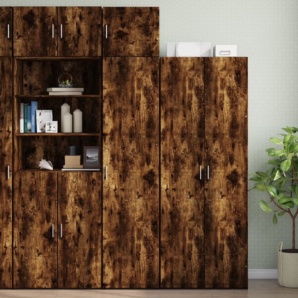 Smalt oppbevaringsskap røkt eik 45x42,5x225 cm konstruert tre vidaXL