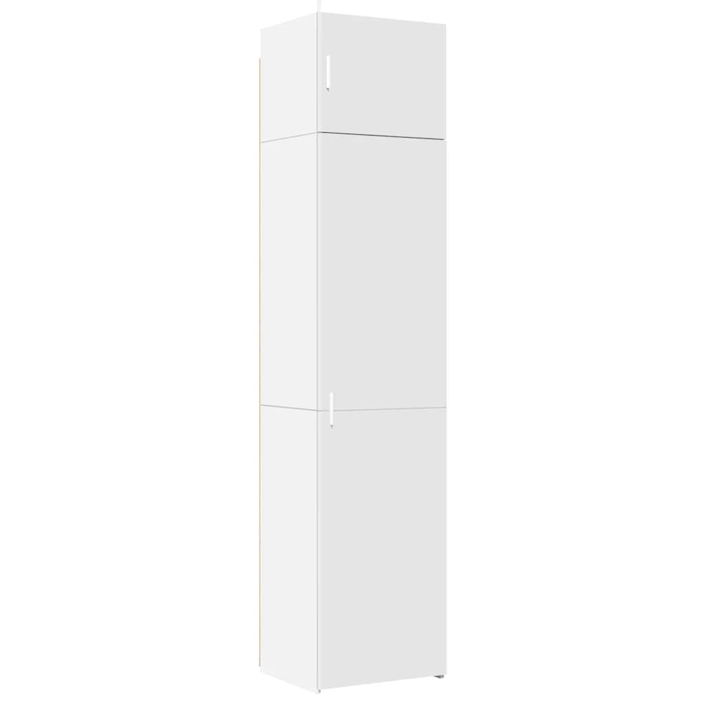 Smalt oppbevaringsskap hvit 50x42,5x225 cm konstruert tre