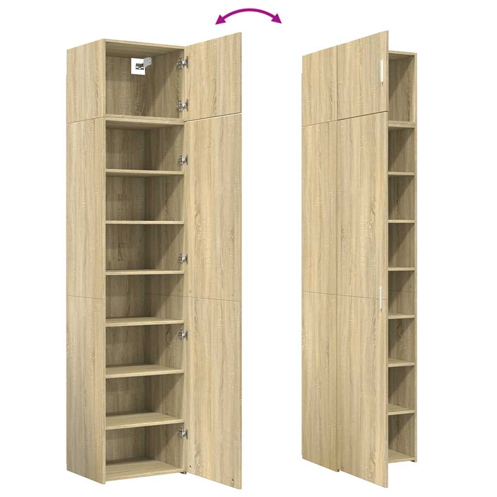 Smalt oppbevaringsskap sonoma eik 50x42,5x225 cm konstruert tre