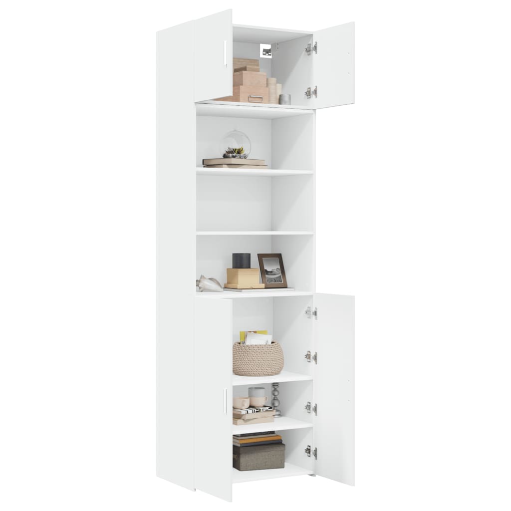 Oppbevaringsskap hvit 70x42,5x225 cm konstruert tre vidaXL