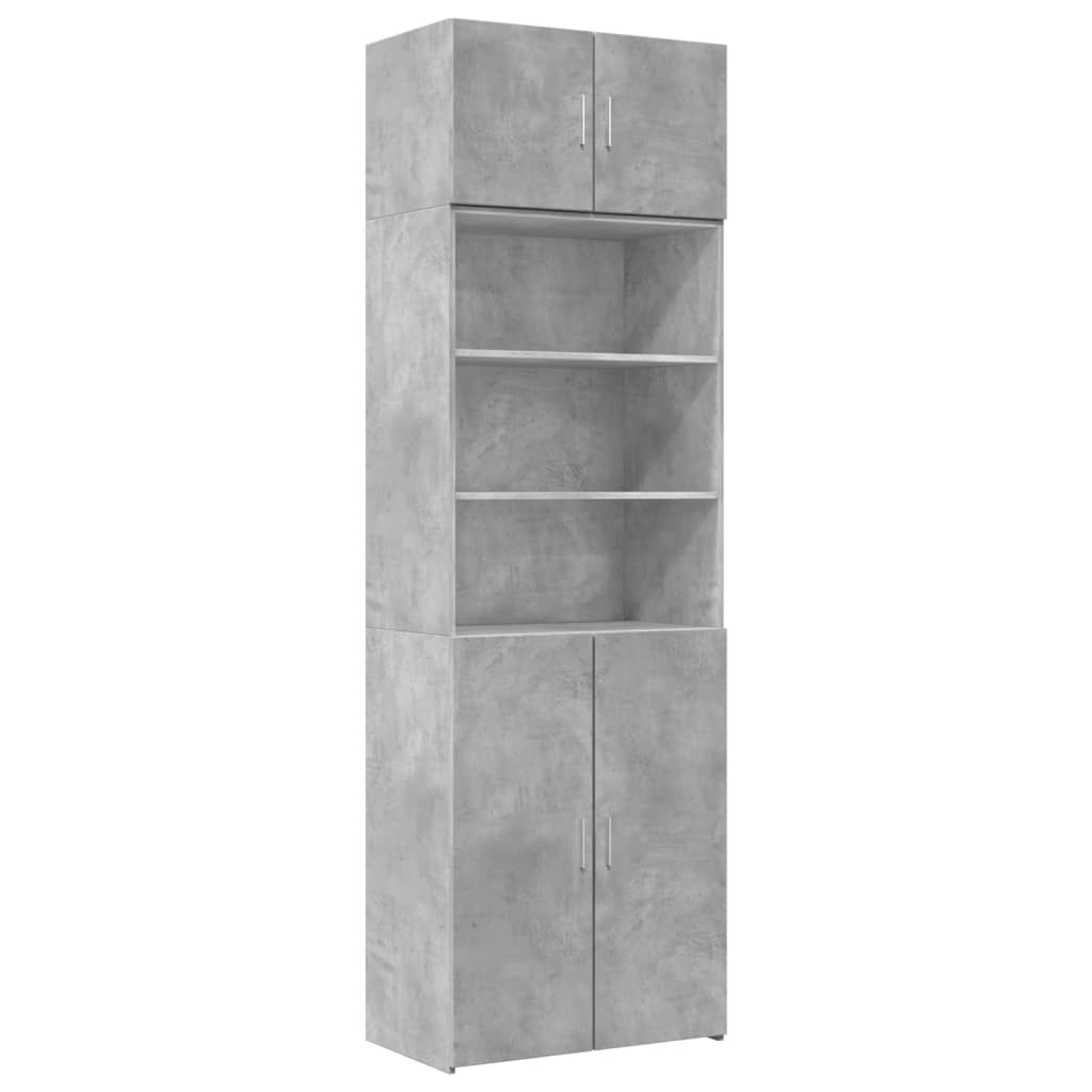 Oppbevaringsskap betonggrå 70x42,5x225 cm konstruert tre vidaXL
