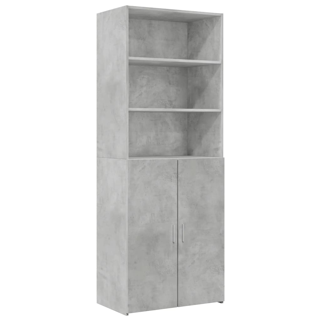 Oppbevaringsskap betonggrå 70x42,5x225 cm konstruert tre vidaXL