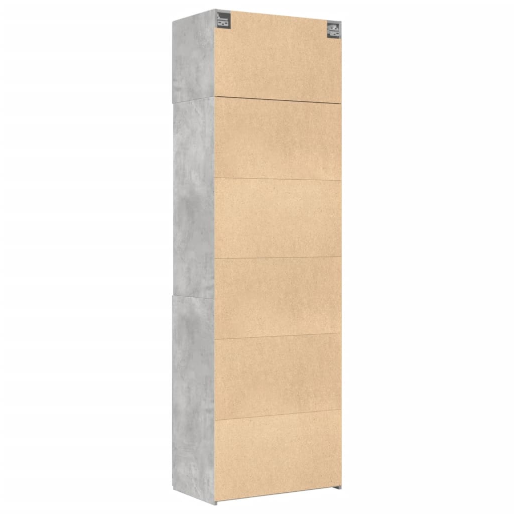 Oppbevaringsskap betonggrå 70x42,5x225 cm konstruert tre vidaXL