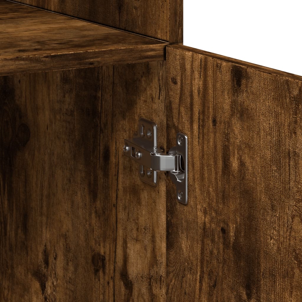 Oppbevaringsskap røkt eik 70x42,5x225 cm konstruert tre vidaXL