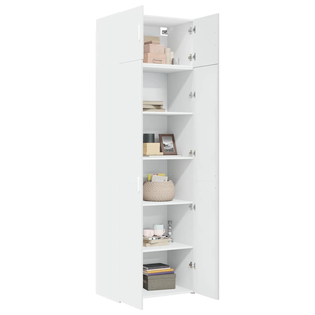 Oppbevaringsskap hvit 70x42,5x225 cm konstruert tre vidaXL