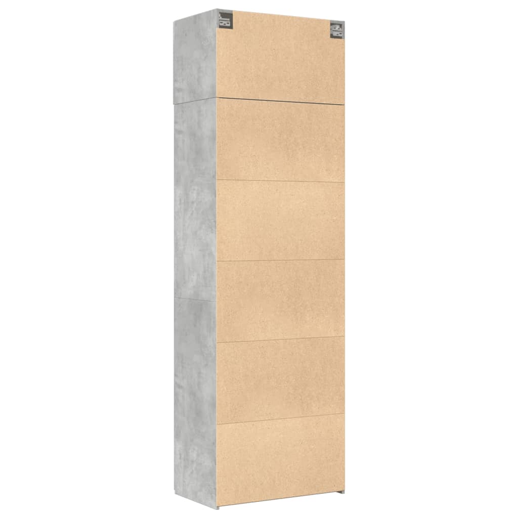 Oppbevaringsskap betonggrå 70x42,5x225 cm konstruert tre