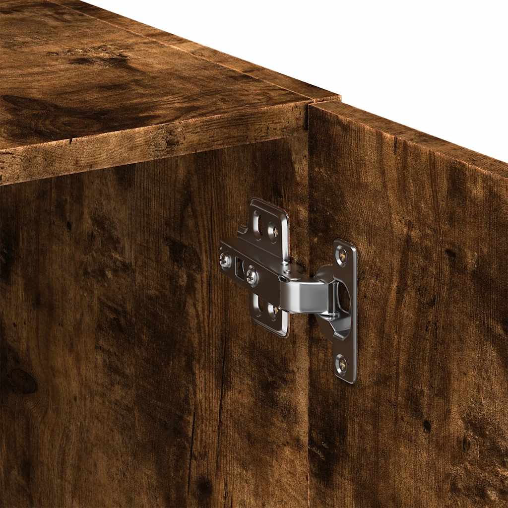 Oppbevaringsskap røkt eik 70x42,5x225 cm konstruert tre vidaXL