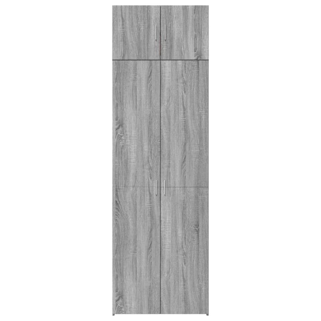 Oppbevaringsskap grå sonoma 70x42,5x225 cm konstruert tre