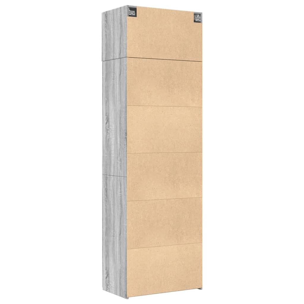 Oppbevaringsskap grå sonoma 70x42,5x225 cm konstruert tre