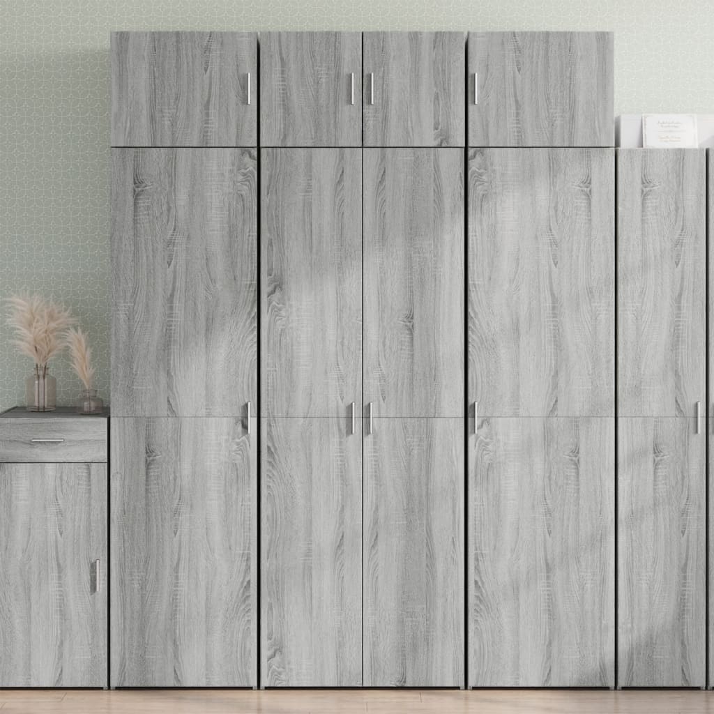 Oppbevaringsskap grå sonoma 70x42,5x225 cm konstruert tre