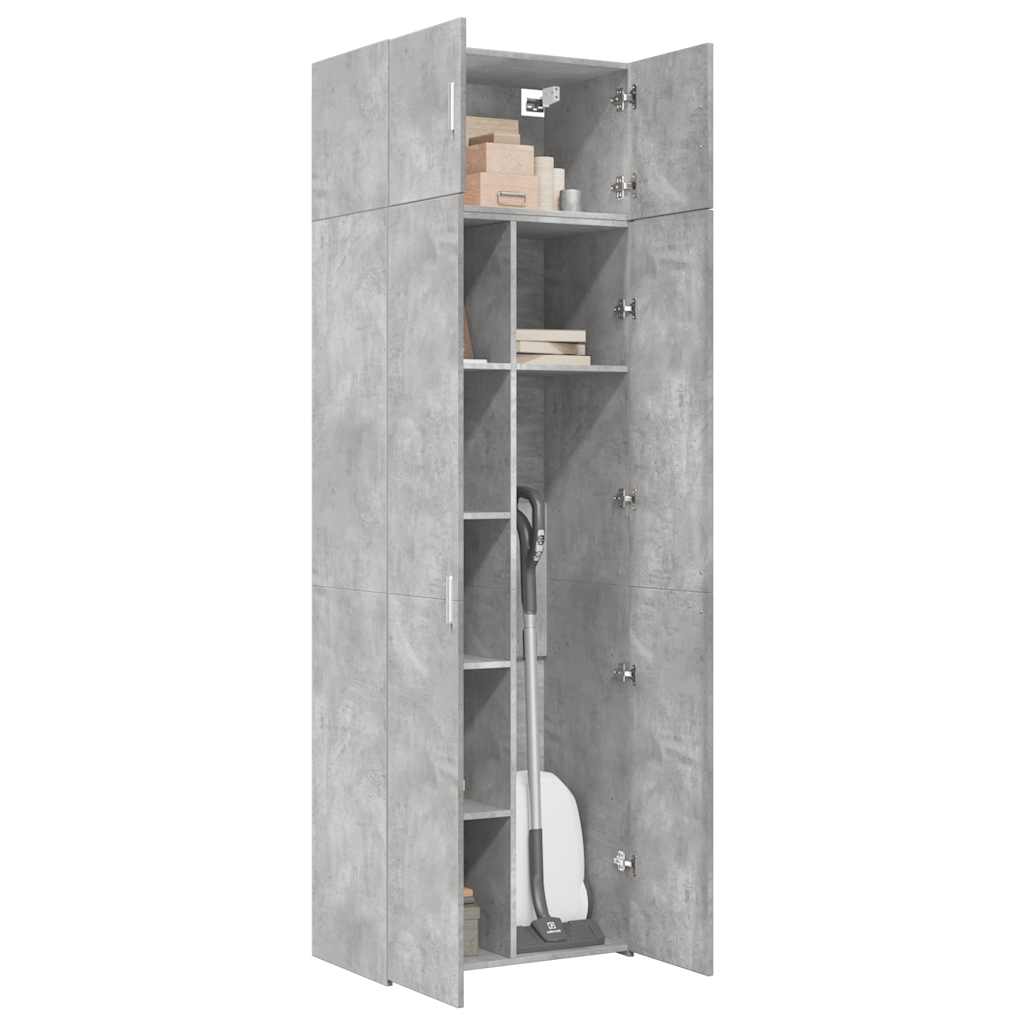 Oppbevaringsskap betonggrå 70x42,5x225 cm konstruert tre vidaXL