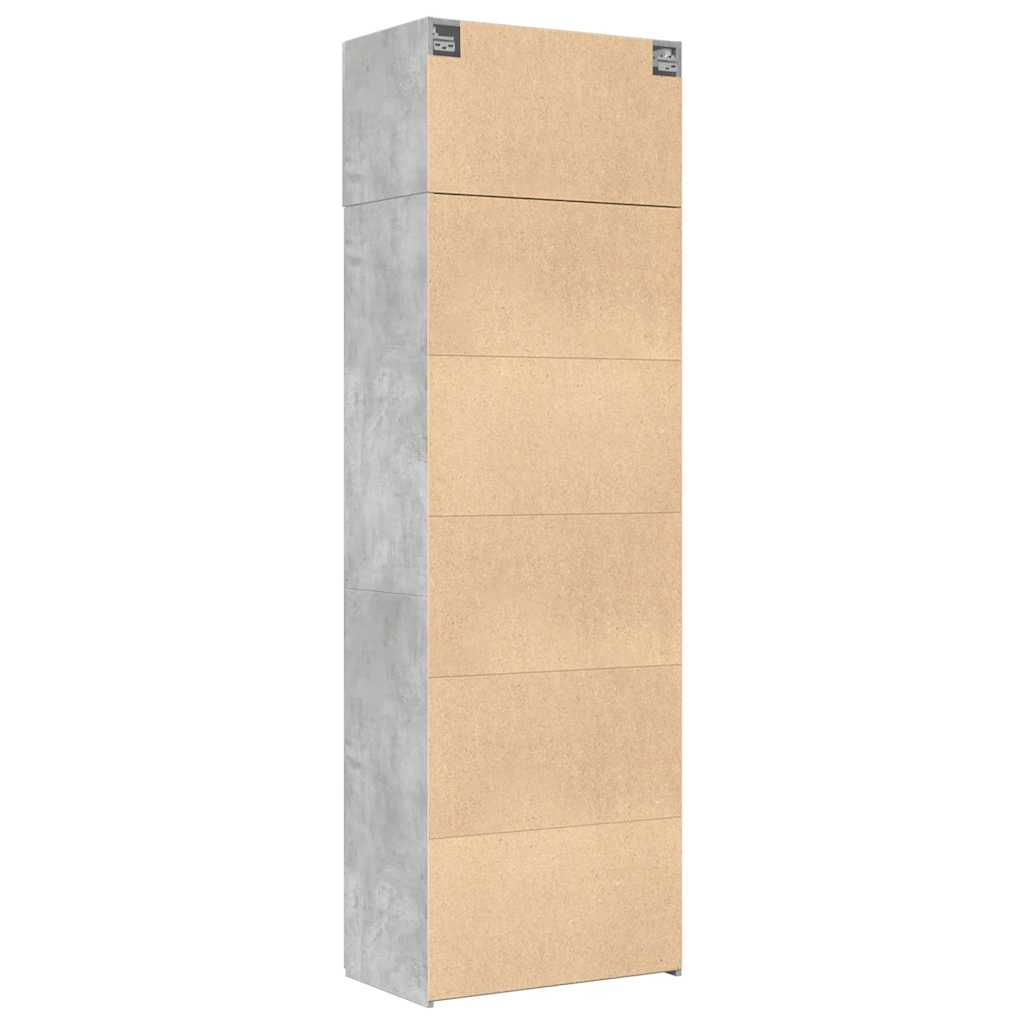 Oppbevaringsskap betonggrå 70x42,5x225 cm konstruert tre vidaXL