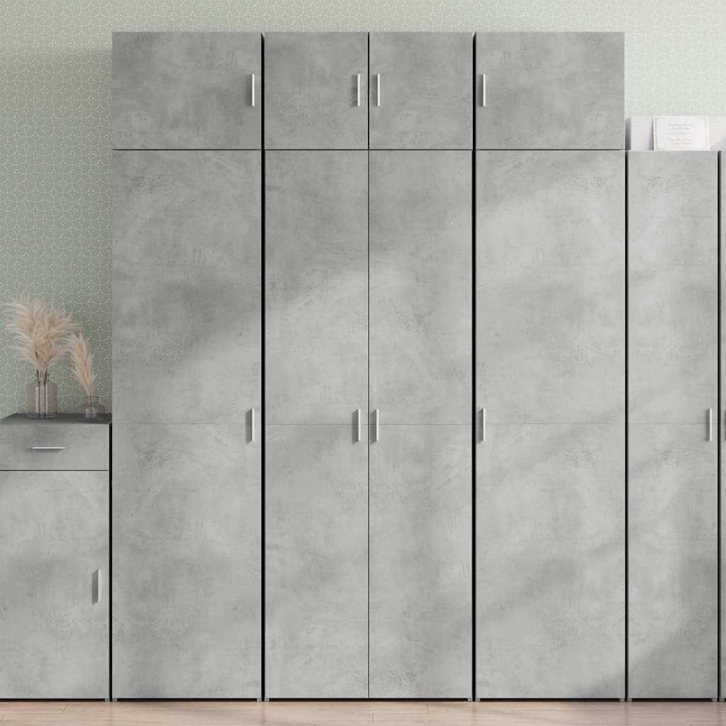 Oppbevaringsskap betonggrå 70x42,5x225 cm konstruert tre vidaXL