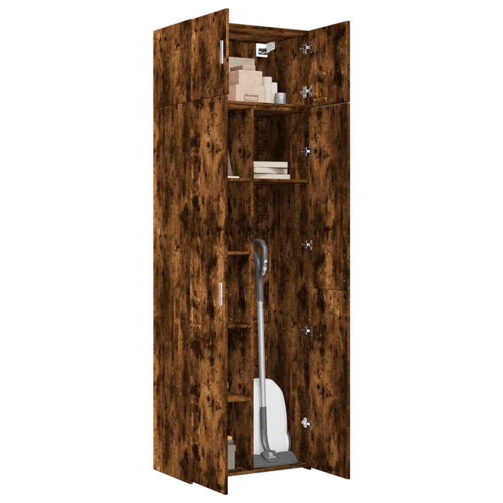 Oppbevaringsskap røkt eik 70x42,5x225 cm konstruert tre