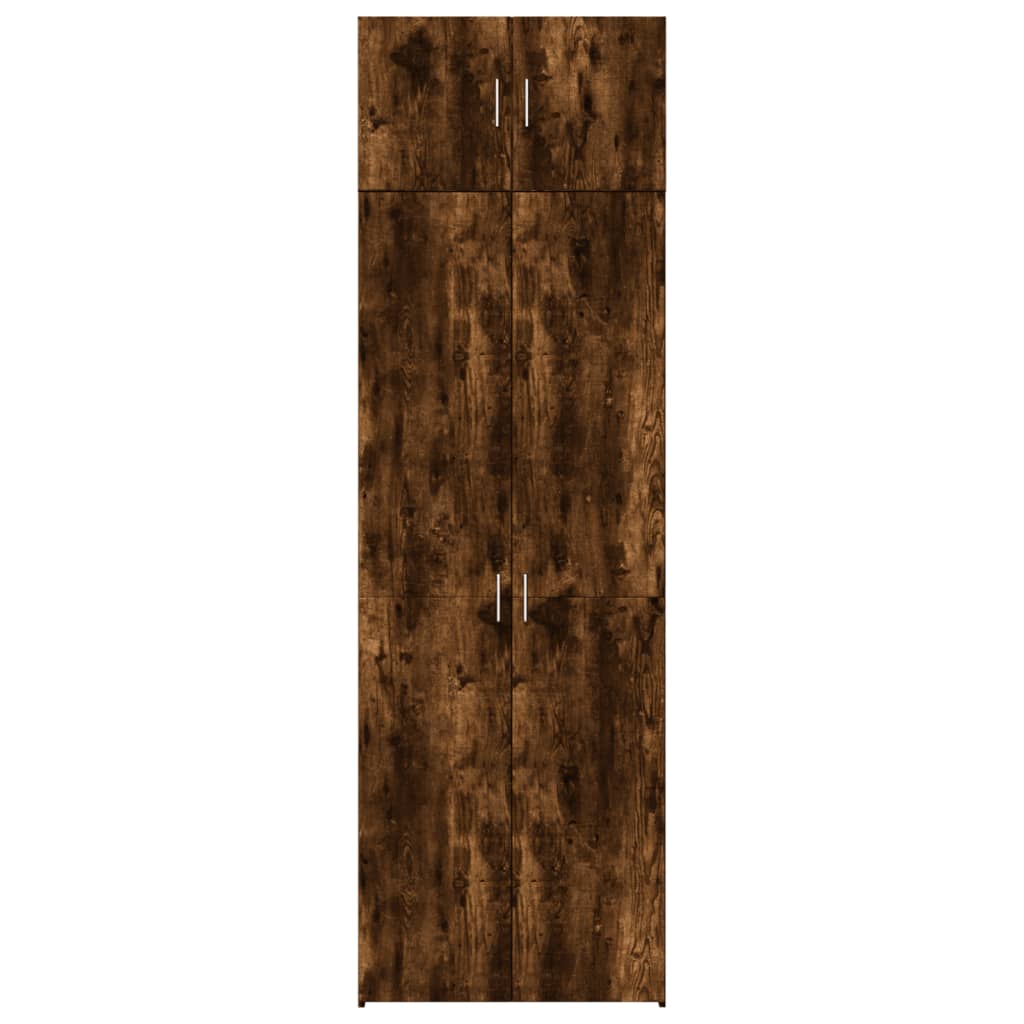 Oppbevaringsskap røkt eik 70x42,5x225 cm konstruert tre