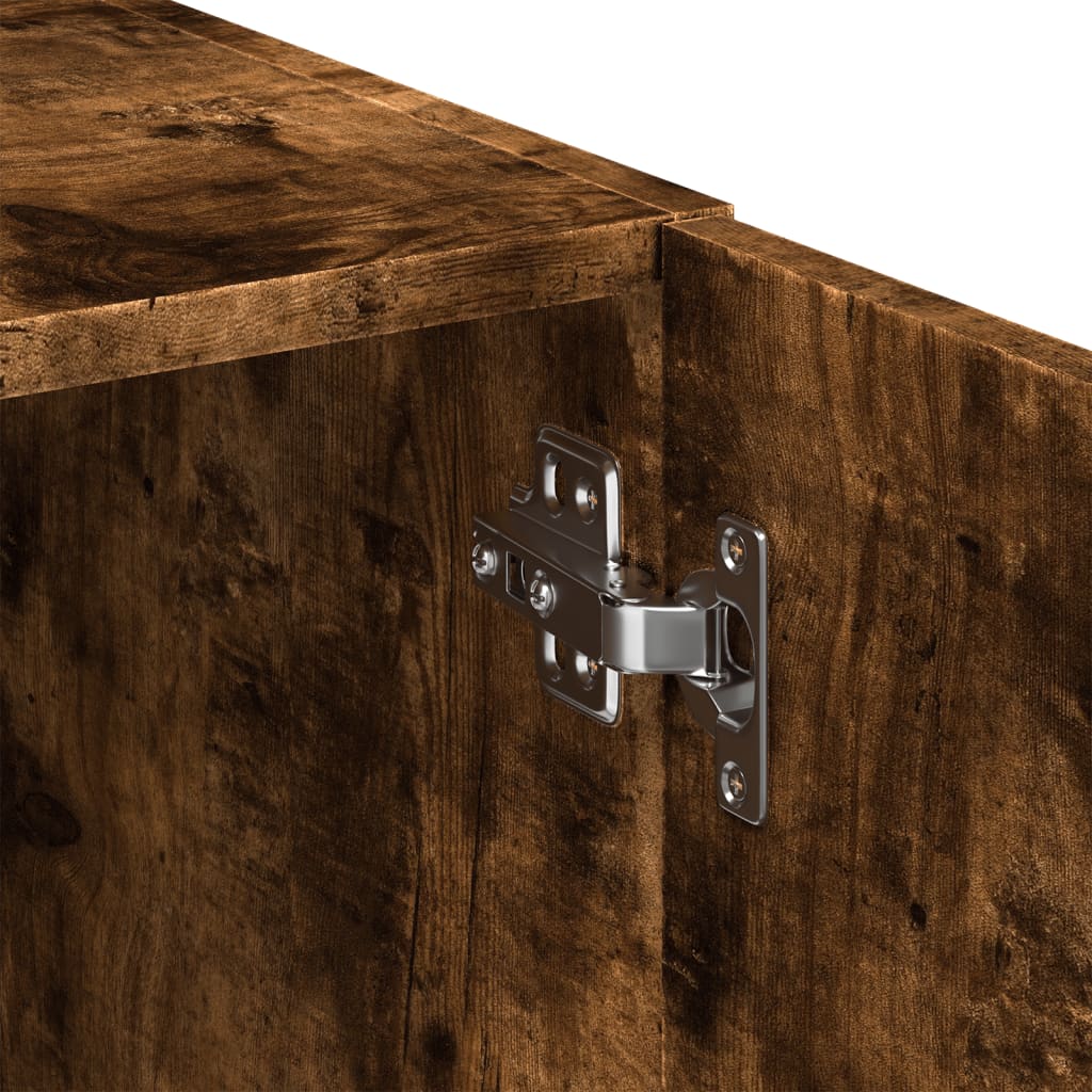 Oppbevaringsskap røkt eik 70x42,5x225 cm konstruert tre