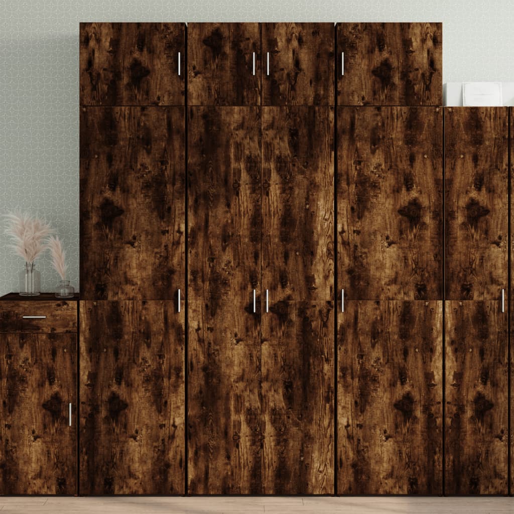 Oppbevaringsskap røkt eik 70x42,5x225 cm konstruert tre