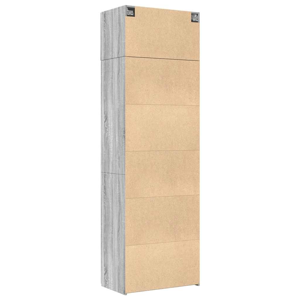 Oppbevaringsskap grå sonoma 70x42,5x225 cm konstruert tre