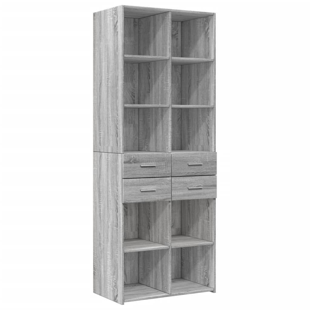 Oppbevaringsskap grå sonoma 70x42,5x225 cm konstruert tre