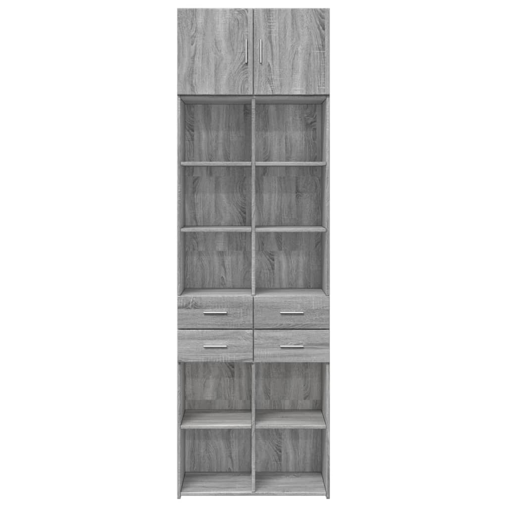 Oppbevaringsskap grå sonoma 70x42,5x225 cm konstruert tre