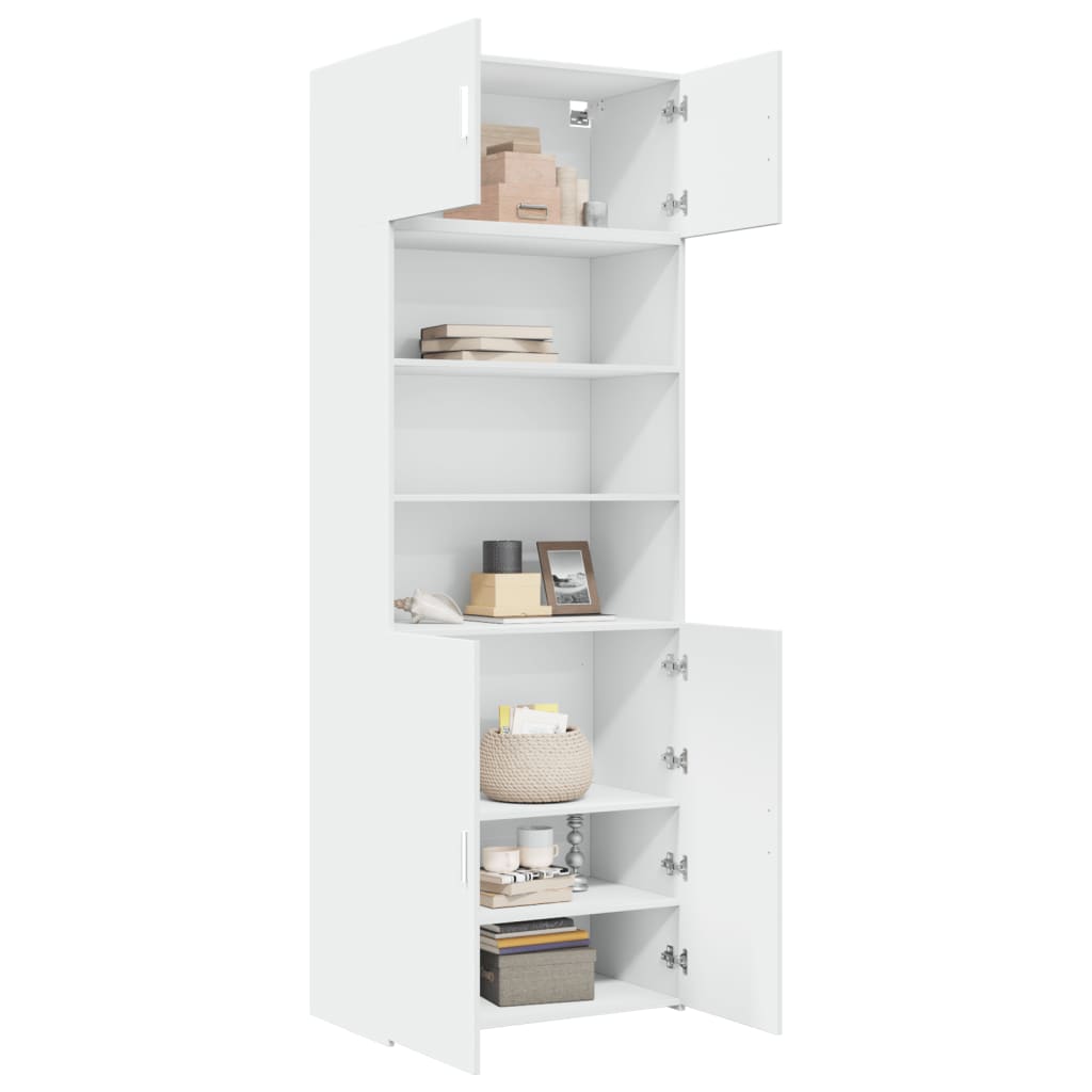 Oppbevaringsskap hvit 80x42,5x225 cm konstruert tre