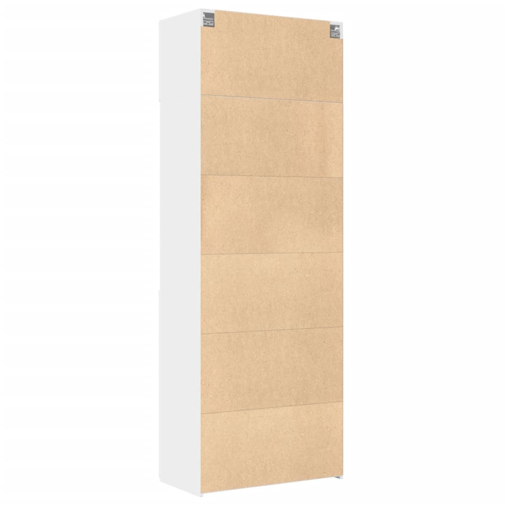 Oppbevaringsskap hvit 80x42,5x225 cm konstruert tre