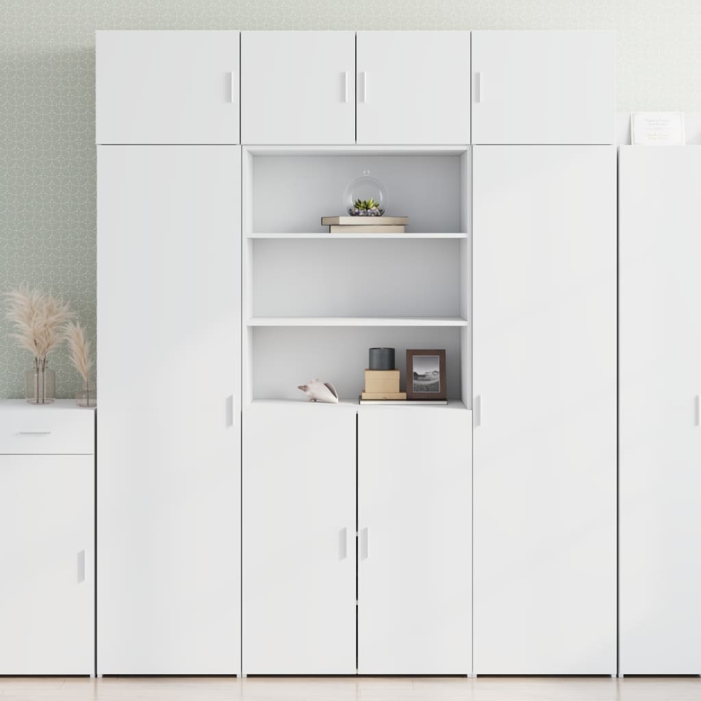 Oppbevaringsskap hvit 80x42,5x225 cm konstruert tre