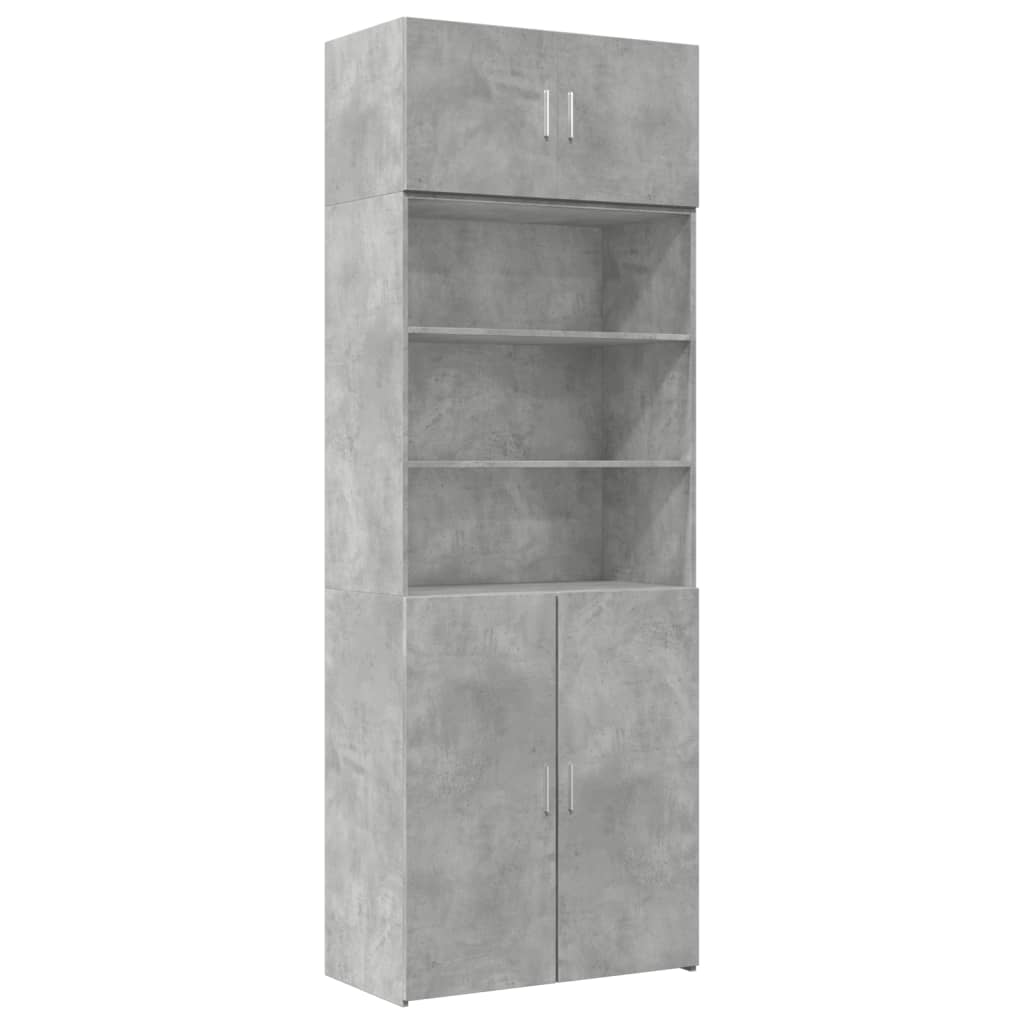 Oppbevaringsskap betonggrå 80x42,5x225 cm konstruert tre vidaXL