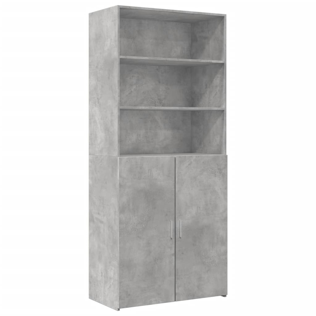 Oppbevaringsskap betonggrå 80x42,5x225 cm konstruert tre vidaXL