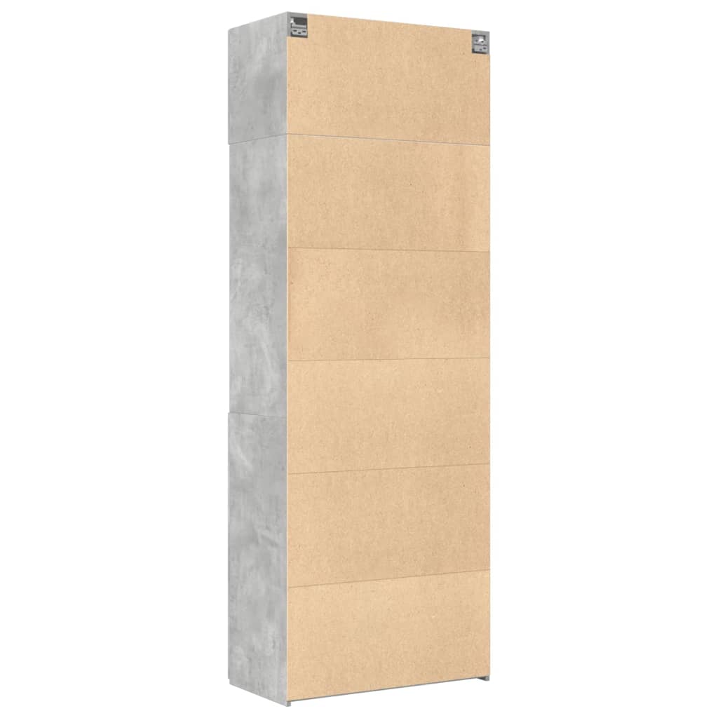 Oppbevaringsskap betonggrå 80x42,5x225 cm konstruert tre vidaXL