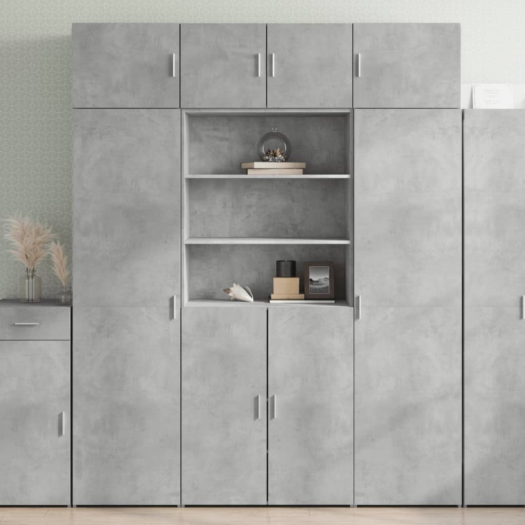 Oppbevaringsskap betonggrå 80x42,5x225 cm konstruert tre vidaXL