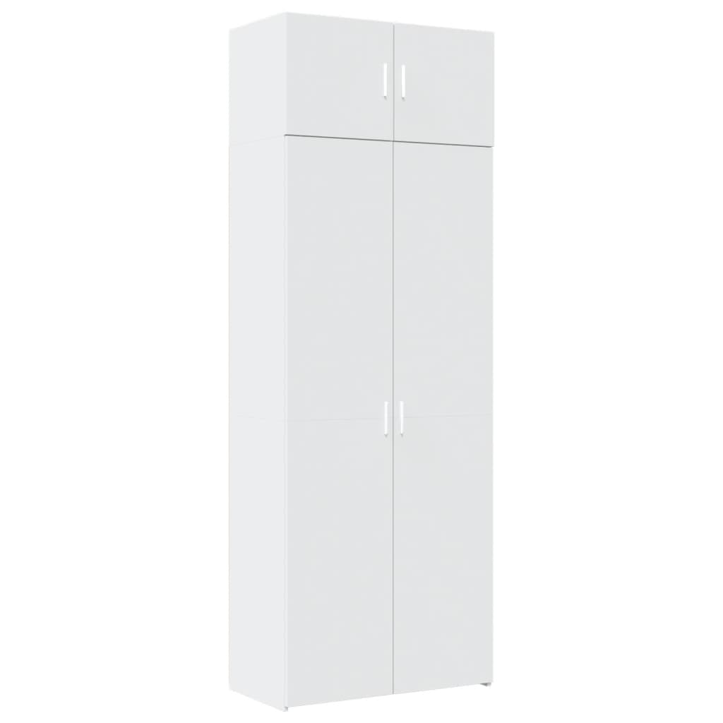 Oppbevaringsskap hvit 80x42,5x225 cm konstruert tre vidaXL