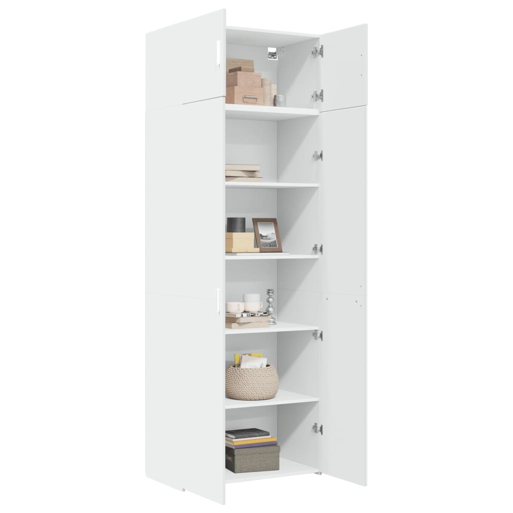 Oppbevaringsskap hvit 80x42,5x225 cm konstruert tre vidaXL