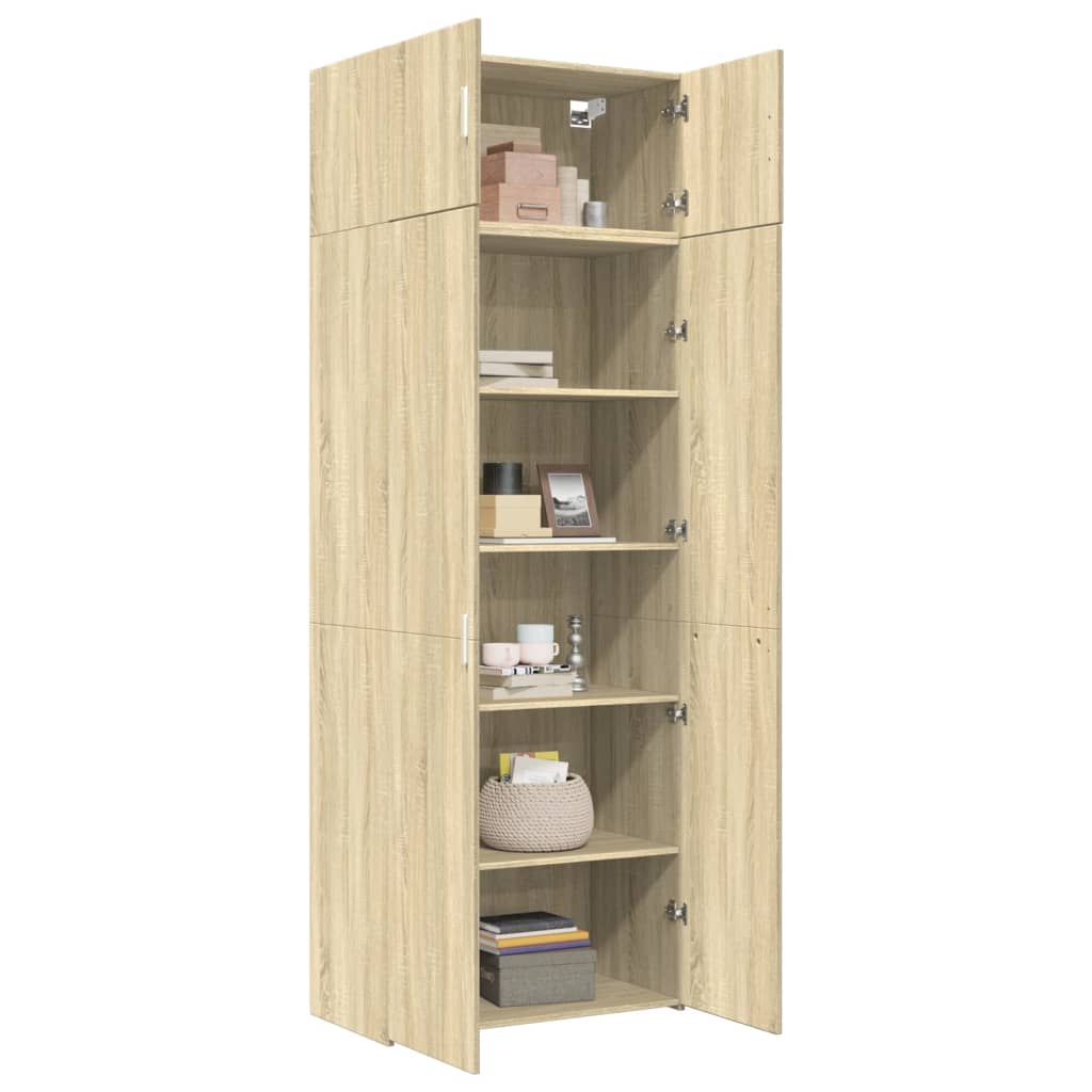 Oppbevaringsskap sonoma eik 80x42,5x225 cm konstruert tre vidaXL