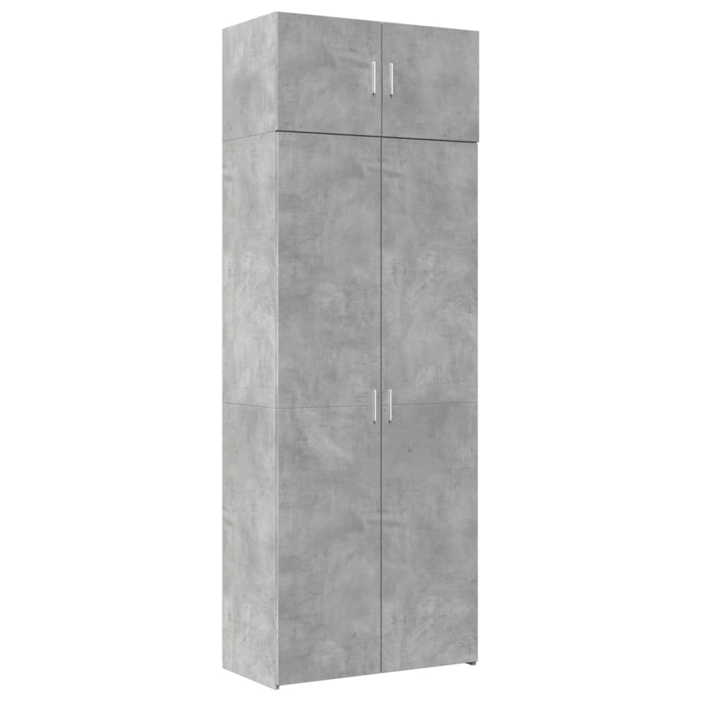 Oppbevaringsskap betonggrå 80x42,5x225 cm konstruert tre vidaXL