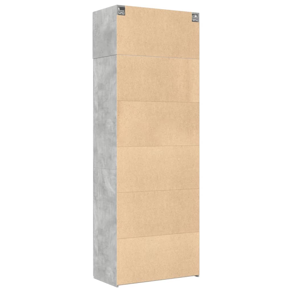 Oppbevaringsskap betonggrå 80x42,5x225 cm konstruert tre vidaXL
