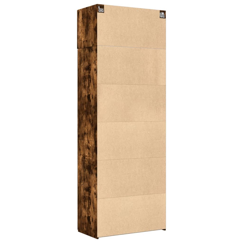 Oppbevaringsskap røkt eik 80x42,5x225 cm konstruert tre vidaXL