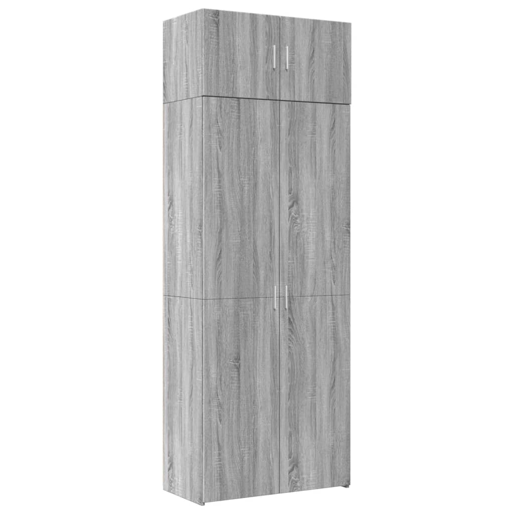 Oppbevaringsskap grå sonoma 80x42,5x225 cm konstruert tre vidaXL