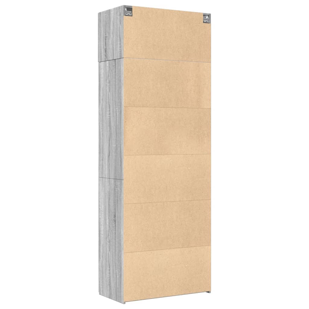 Oppbevaringsskap grå sonoma 80x42,5x225 cm konstruert tre vidaXL