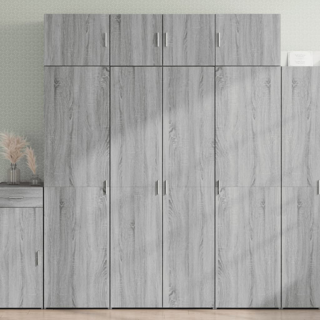 Oppbevaringsskap grå sonoma 80x42,5x225 cm konstruert tre vidaXL