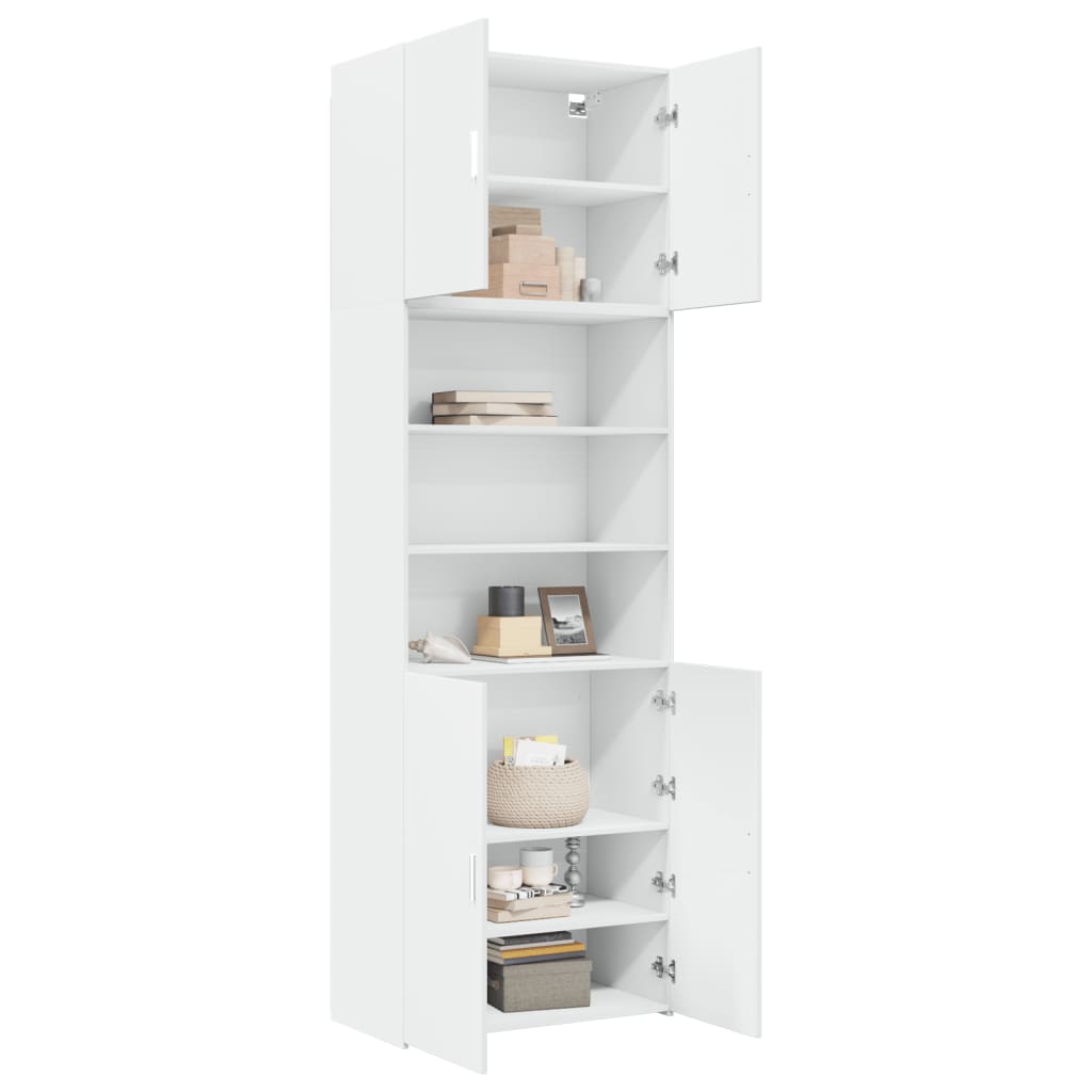 Highboard hvit 80x42,5x249 cm konstruert tre