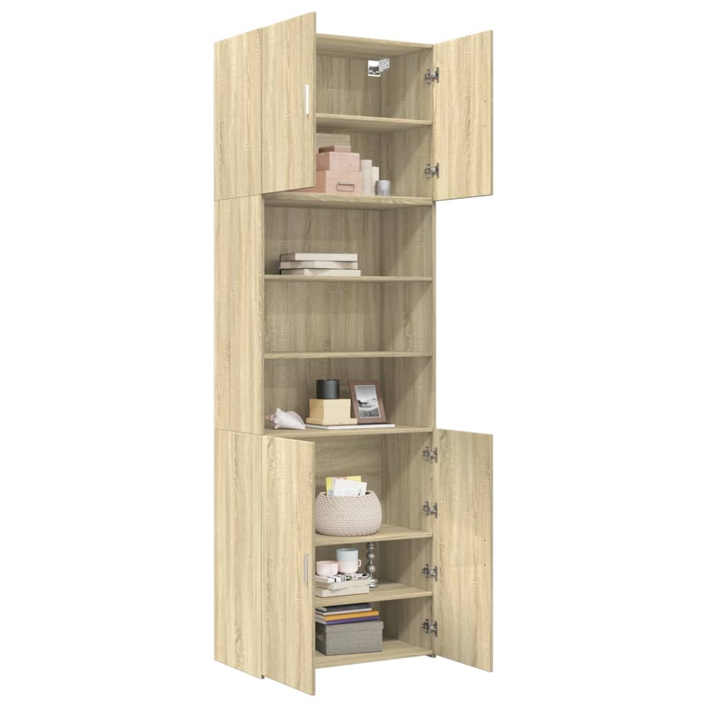 Highboard sonoma eik 80x42,5x249 cm konstruert tre