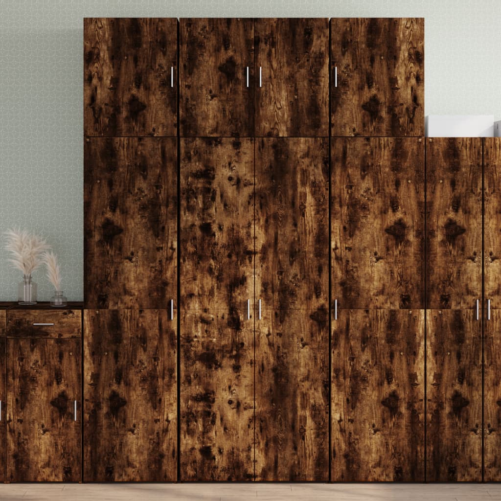Highboard røkt eik 80x42,5x249 cm konstruert tre vidaXL