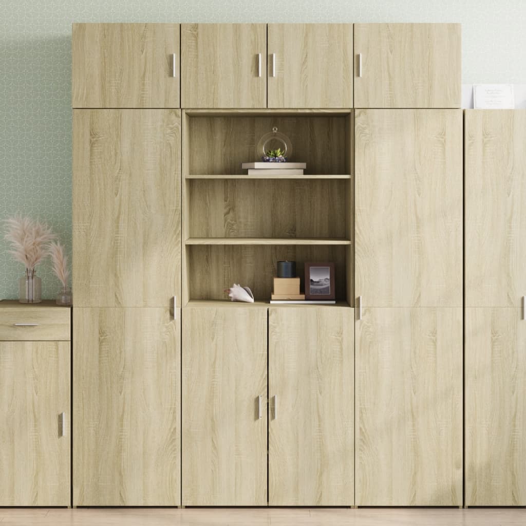 Highboard sonoma eik 80x42,5x185 cm konstruert tre