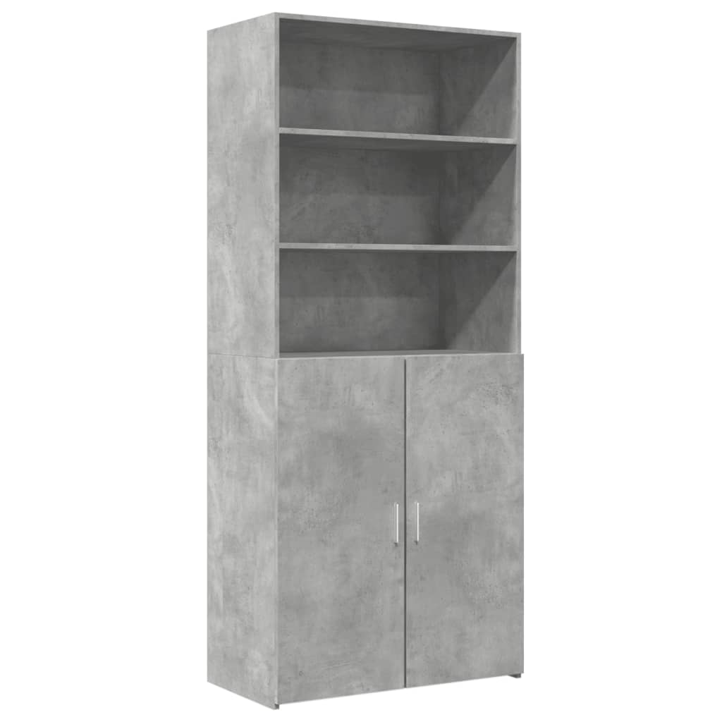 Highboard betonggrå 80x42,5x185 cm konstruert tre