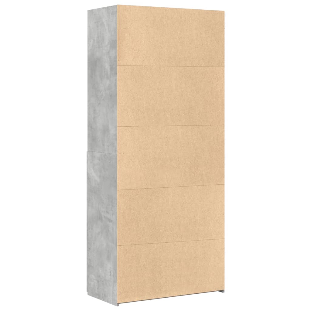 Highboard betonggrå 80x42,5x185 cm konstruert tre