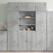 Highboard betonggrå 80x42,5x185 cm konstruert tre