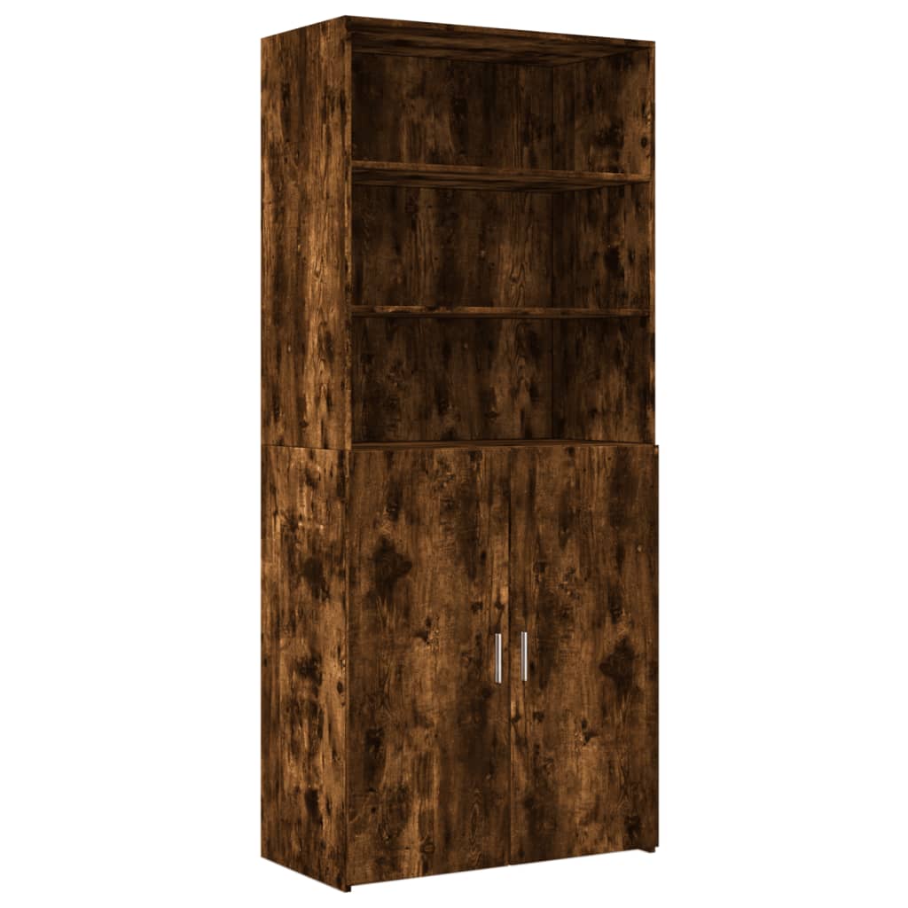 Highboard røkt eik 80x42,5x185 cm konstruert tre