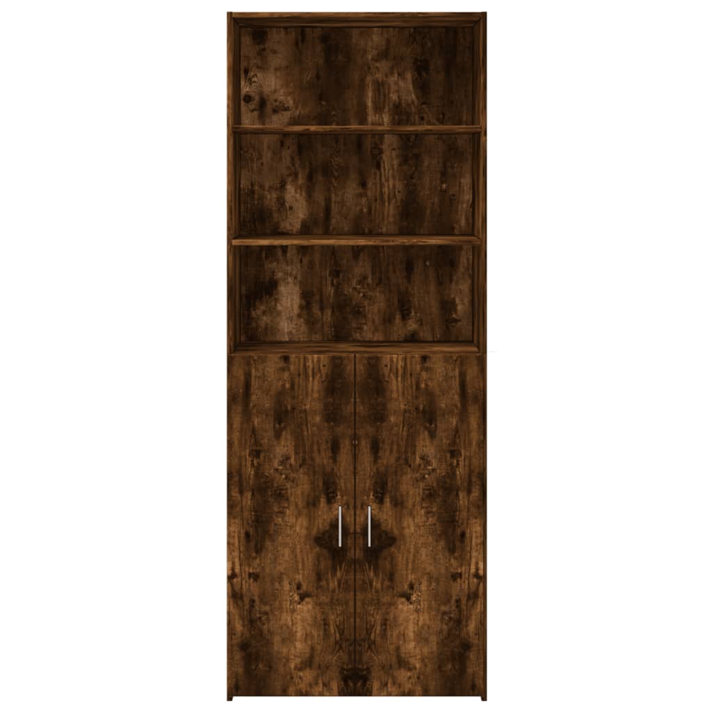 Highboard røkt eik 80x42,5x185 cm konstruert tre