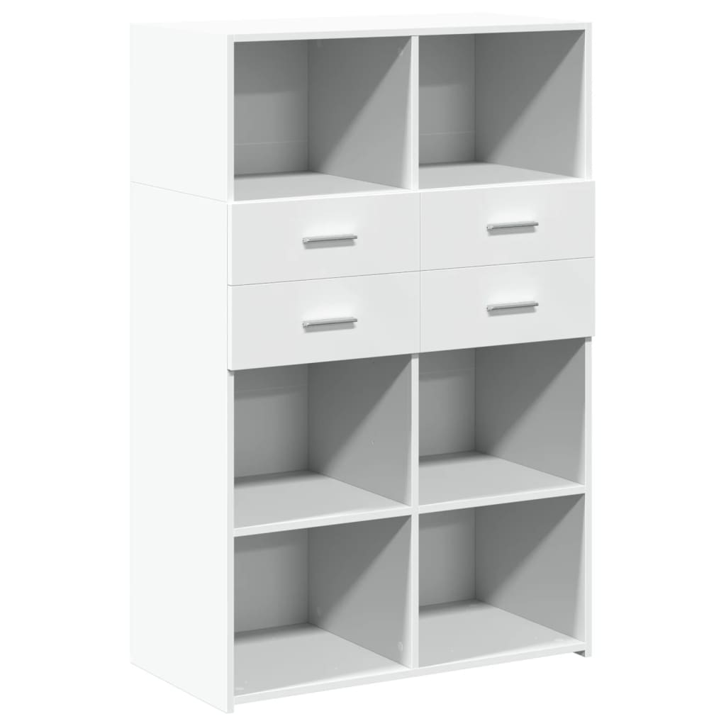 Hylle hvit 80x42,5x124 cm konstruert tre